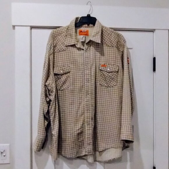 Wrangler FR Other - Wrangler FR Flame Resistant Flannel Long Sleeve Work Shirt 4XL-Big